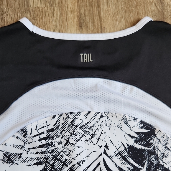 TAIL Black Tank Top with White Palm-Print Panels - Picture 4 of 6